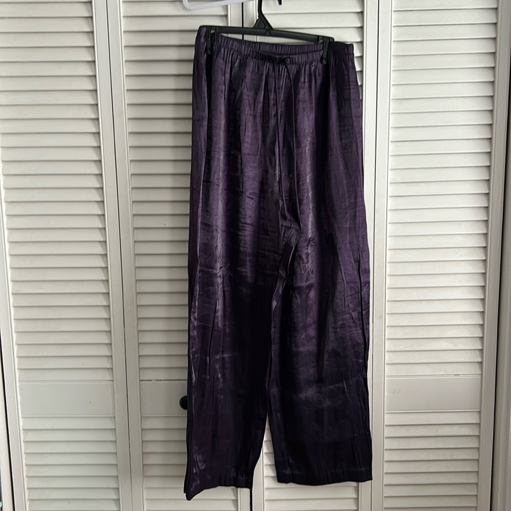 Purple rayon slacks size XL drawstring